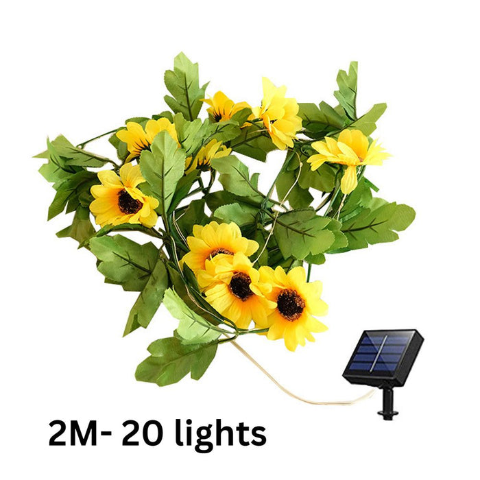 Decorative Sunflower LED String Fairy Lights - Solar Powered