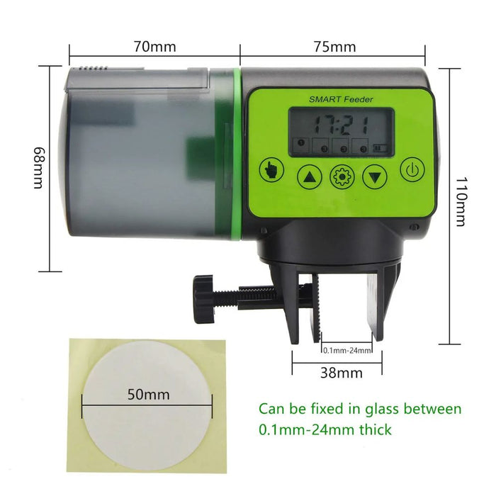 Automatic Fish Feeder Moisture Proof Food Dispenser - Battery Operated