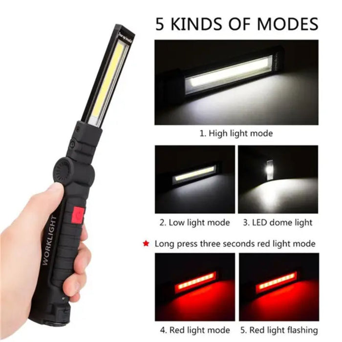 COB LED Work Light with Magnetic Base - USB Rechargeable