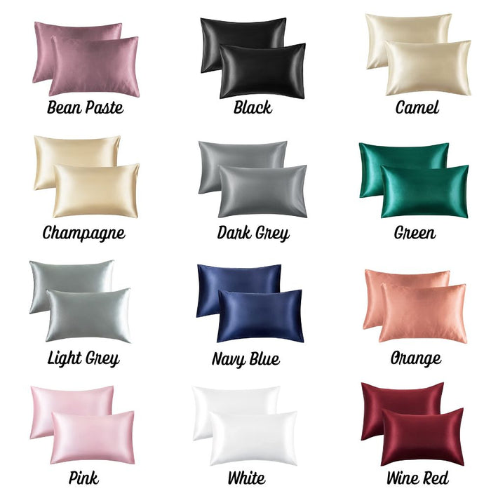 Satin Pillow Case Set in Various Sizes and Colors