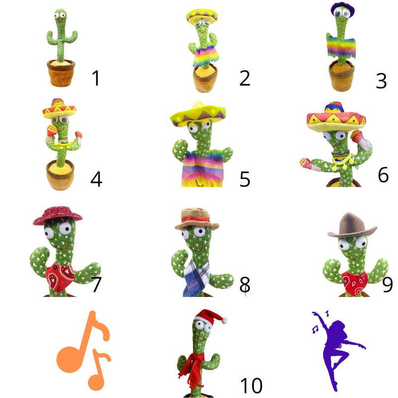 Singing and Dancing Children’s Toy Cactus - USB Charging