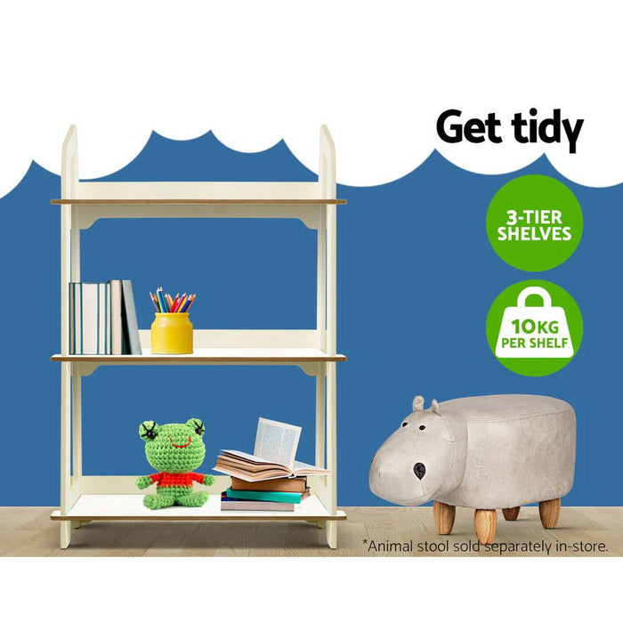 Bostin Life Keezi Kids Bookcase Childrens Bookshelf Storage Shelves Ladder Shelf Display Wh Baby & >