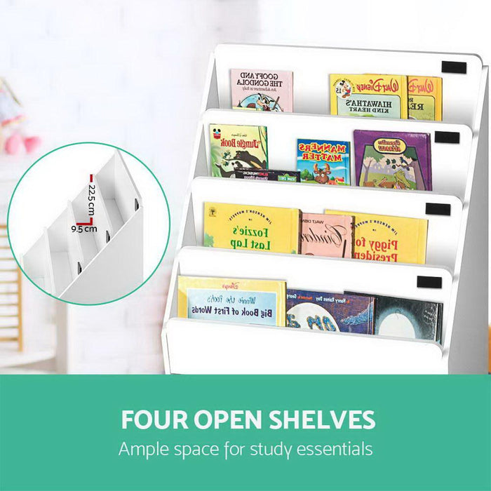 Bostin Life Keezi Kids Bookcase Childrens Bookshelf Organiser Storage Shelf Wooden White Baby & >