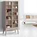 Bostin Life Cd Dvd Media Storage Display Shelf Folding Cabinet Bookshelf Bluray Rack Oak Furniture >