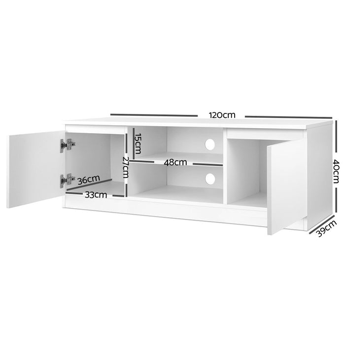 Lowline TV Stand Entertainment Unit with Storage - White