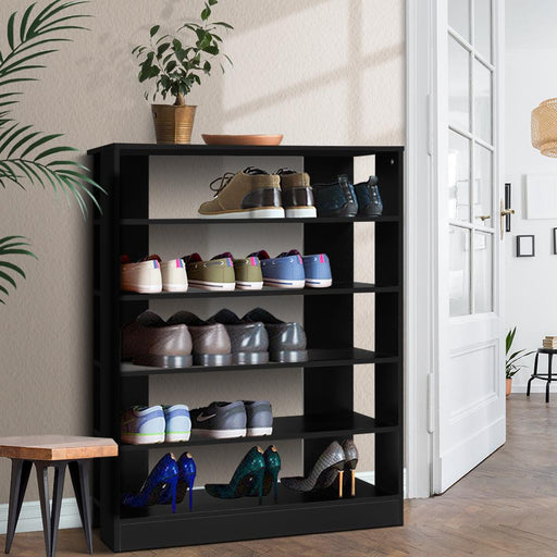 Bostin Life Artiss Shoe Cabinet Shoes Organiser Storage Rack 30 Pairs Black Shelf Wooden