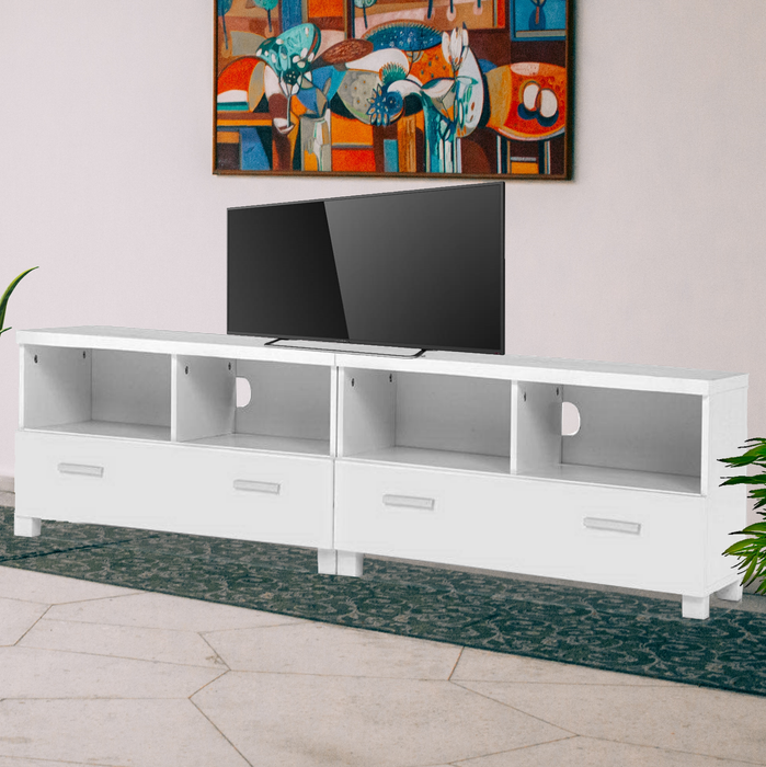 TV Stand Entertainment Unit with Drawers - White