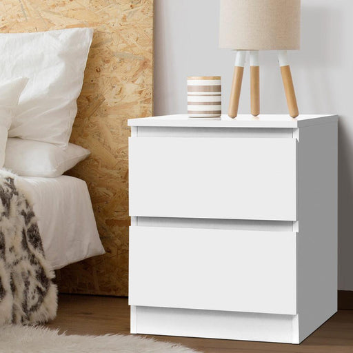 Bostin Life Artiss Bedside Table Cabinet Lamp Side Tables Drawers Nightstand Unit White Dropshipzone
