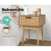 Bostin Life Bedside Tables Table 1 Drawer Storage Cabinet Rattan Wood Nightstand Dropshipzone