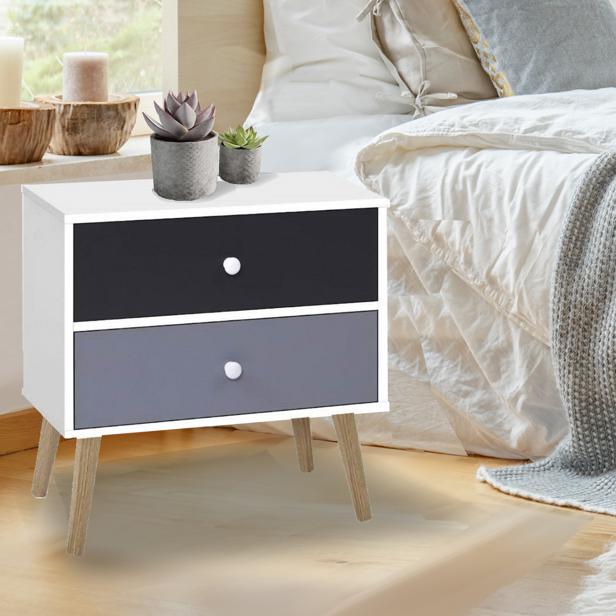 Artiss bedside tables drawers online