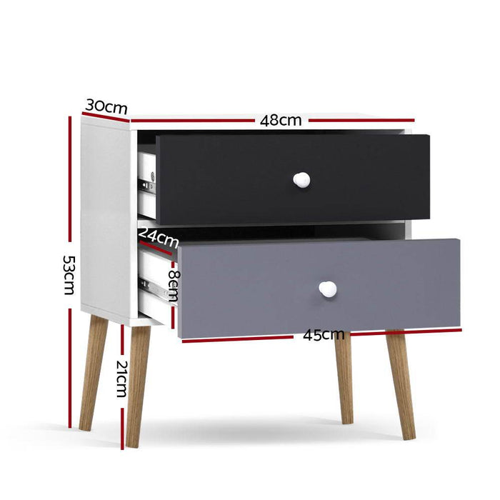 Bostin Life Artiss Bedside Tables Drawers Side Table Nightstand Lamp Storage Cabinet Dropshipzone