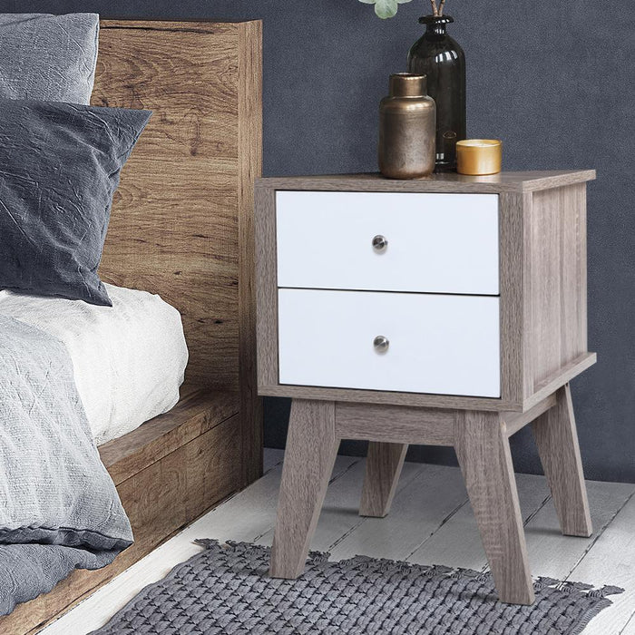 Bostin Life Artiss Bedside Tables Drawers Side Table Nightstand Storage Cabinet Wood Dropshipzone
