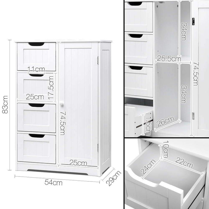 Bostin Life Artiss Bathroom Tallboy Storage Cabinet - White Dropshipzone
