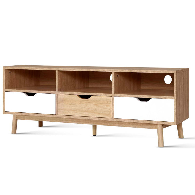 Scandinavian Style TV Entertainment Unit - Oak and White