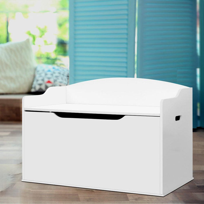Keezi Kids Toy Box Storage Cabinet Chest Blanket Children Clothes Organiser White Baby & > Furniture