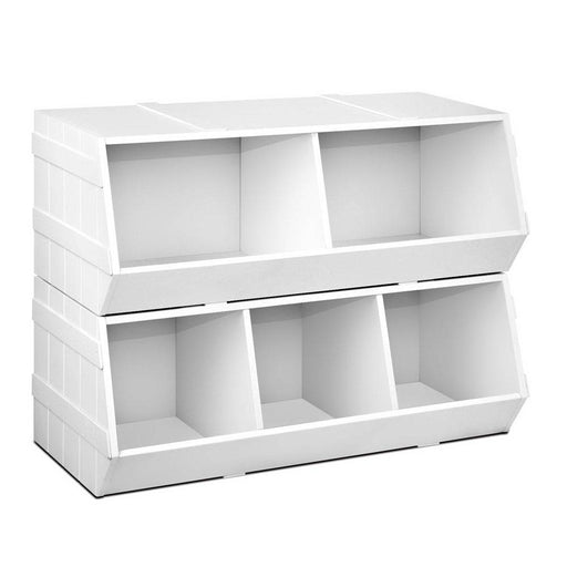 Keezi Kids Toy Box Bookshelf Storage Cabinet Stackable Bookcase Shelf Organiser Baby & > Toys