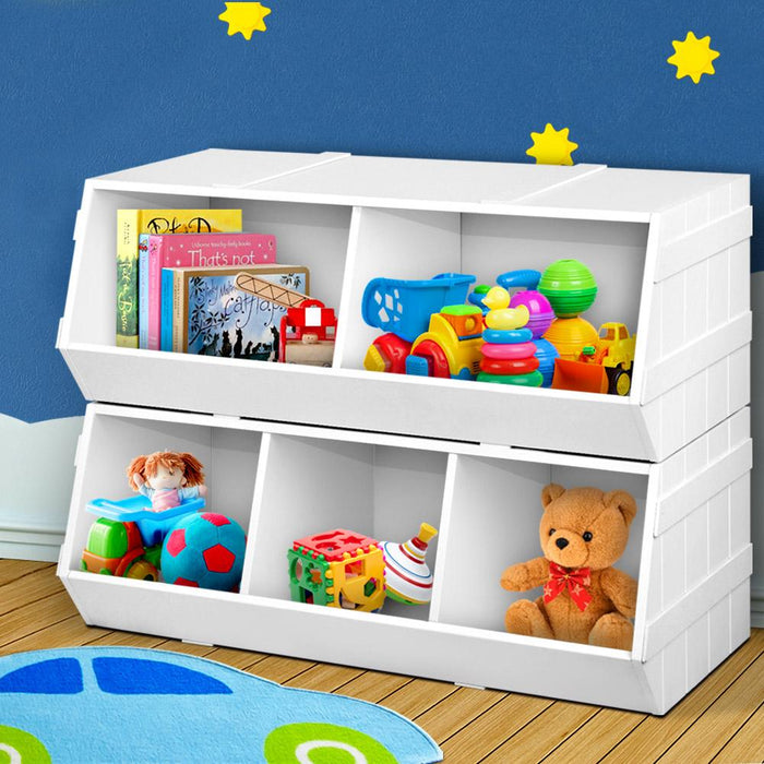 Keezi Kids Toy Box Bookshelf Storage Cabinet Stackable Bookcase Shelf Organiser Baby & > Toys