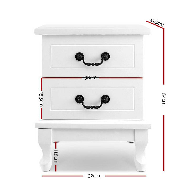 Bostin Life Bedside Table Storage Lamp Side Nightstand Unit Cabinet Bedroom White Dropshipzone