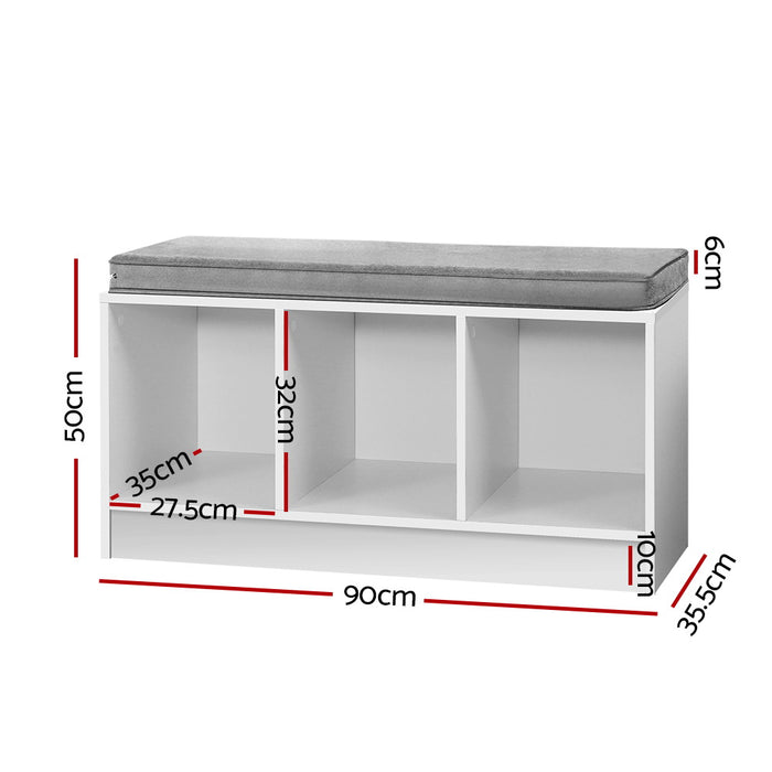 Shoe Storage Cabinet Bench White