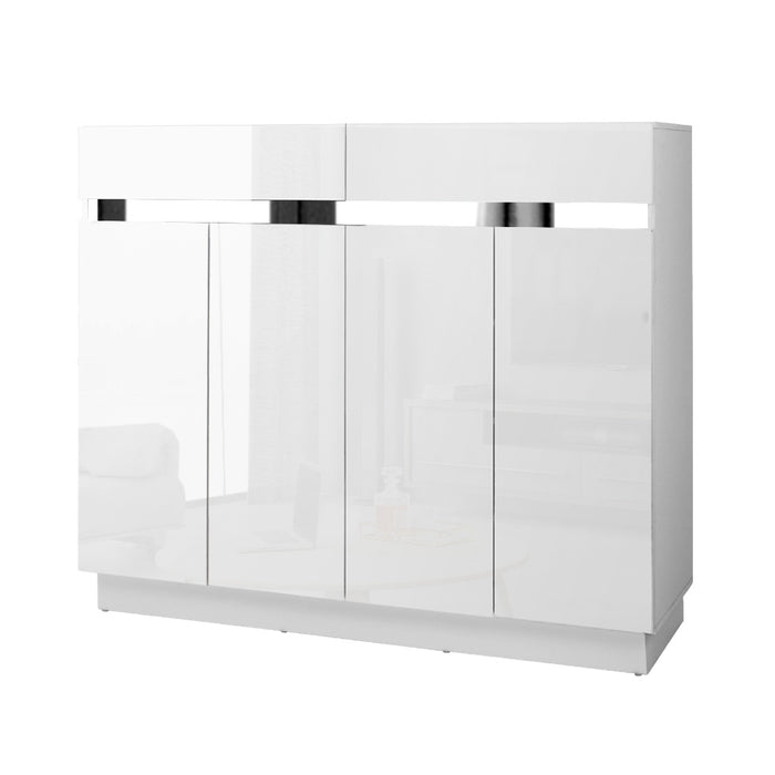 High Gloss and Mirror Edge Shoe Storage Cabinet with Drawers