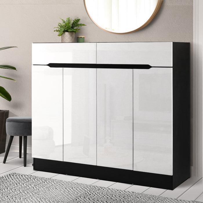 High Gloss Shoe Storage Cabinet with Drawers