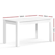 Bostin Life Artiss Dining Table 4 Seater Wooden Kitchen Tables White 120Cm Cafe Restaurant