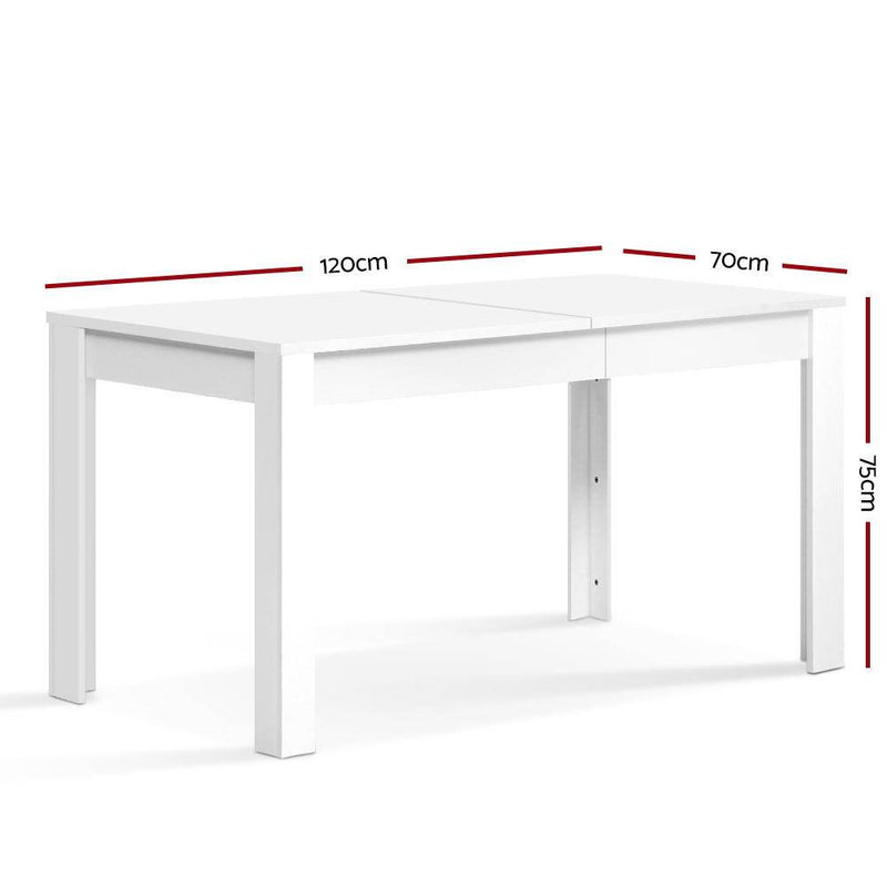 Bostin Life Artiss Dining Table 4 Seater Wooden Kitchen Tables White 120Cm Cafe Restaurant