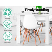 Bostin Life Artiss Dining Table 4 Seater Wooden Kitchen Tables White 120Cm Cafe Restaurant