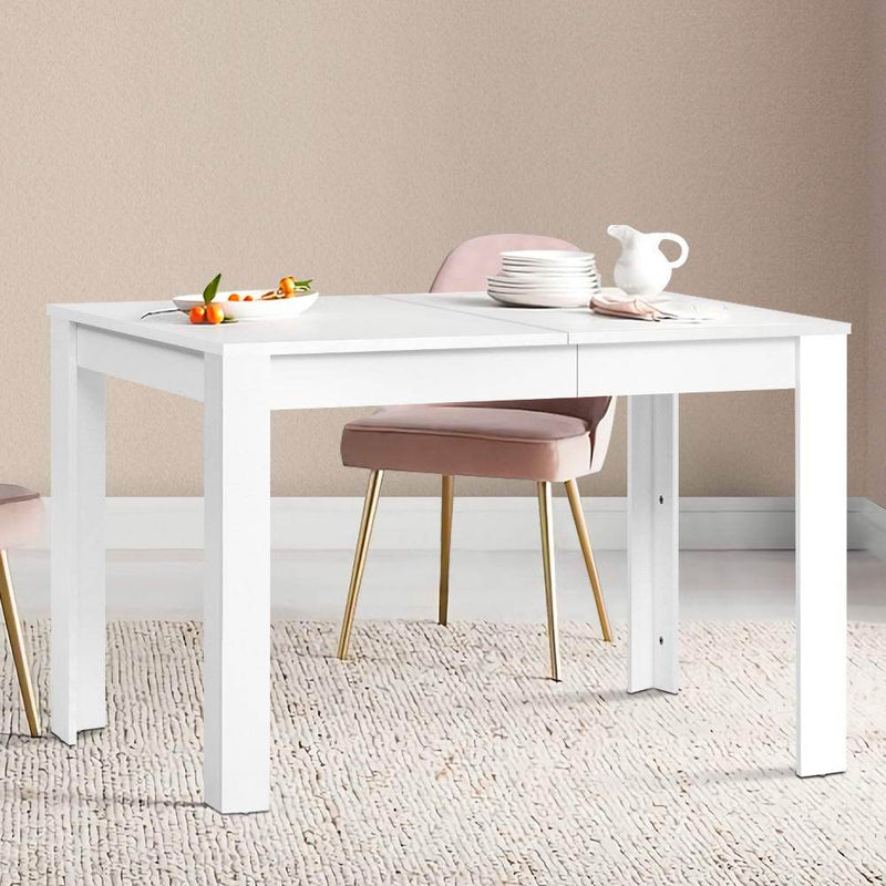 Bostin Life Artiss Dining Table 4 Seater Wooden Kitchen Tables White 120Cm Cafe Restaurant