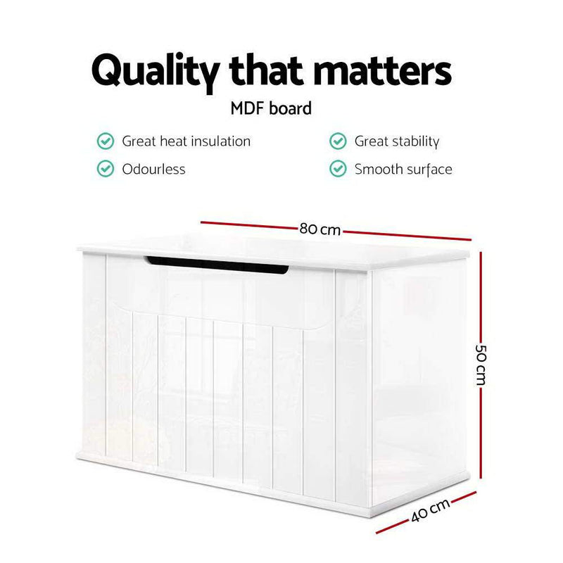 Bostin Life Artiss Baby Toy Box Nursery Wood Storage Chest Organizer - White Dropshipzone