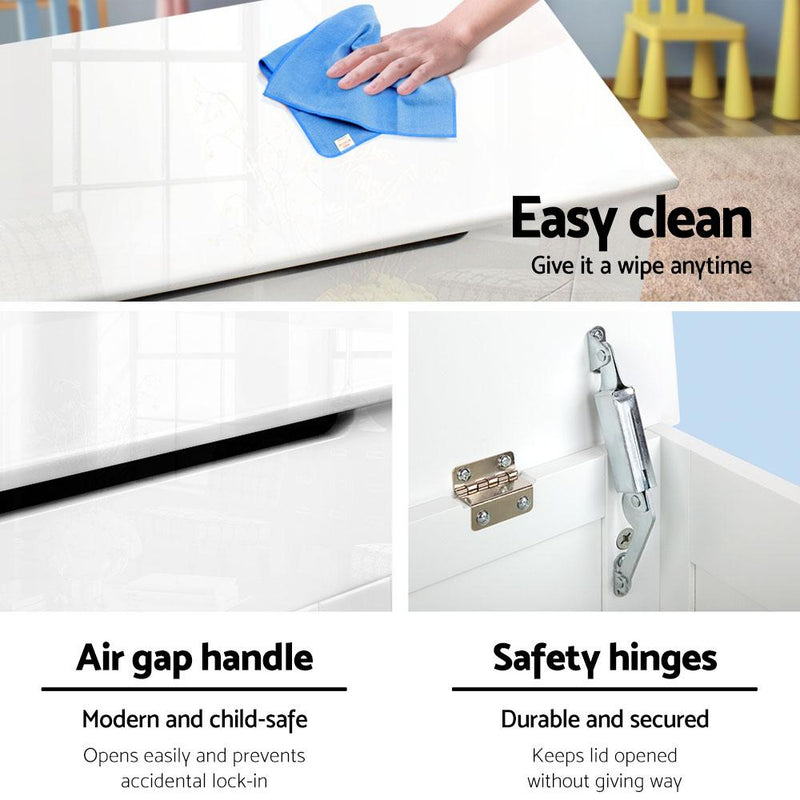 Bostin Life Artiss Baby Toy Box Nursery Wood Storage Chest Organizer - White Dropshipzone