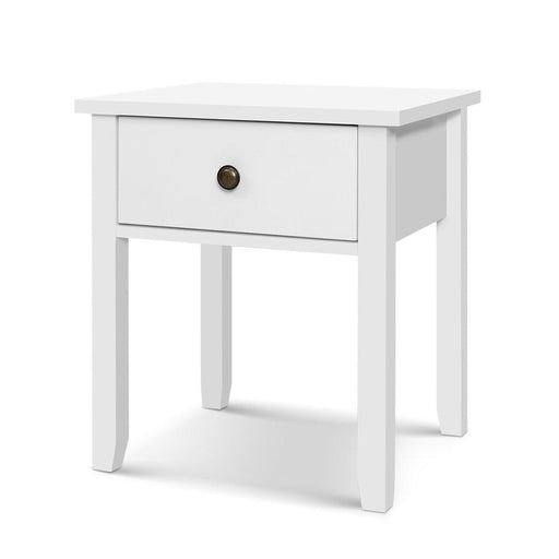 Bostin Life Bedside Nightstand Side Lamp Table With Storage Drawer - White Furniture > Bedroom