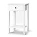 Bostin Life Tall Bedside Nightstand Side Lamp Table With Storage Drawer - White Furniture > Bedroom