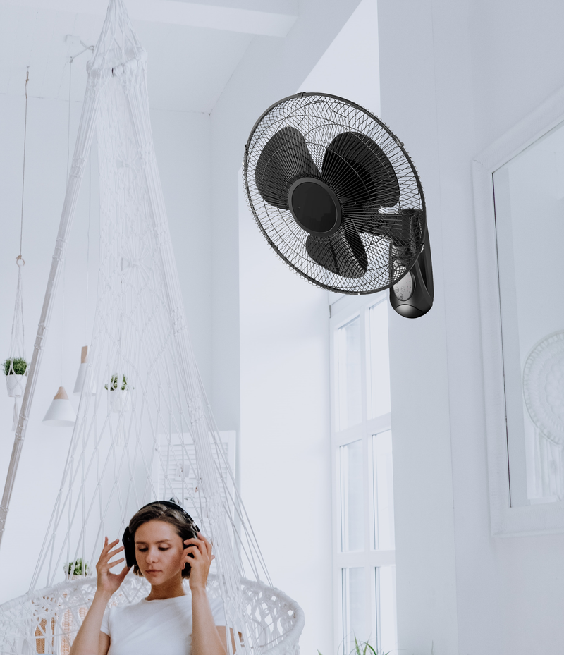 Bostin Life 40Cm Wall Mounted Fan With Remote Control - Black Appliances > Fans