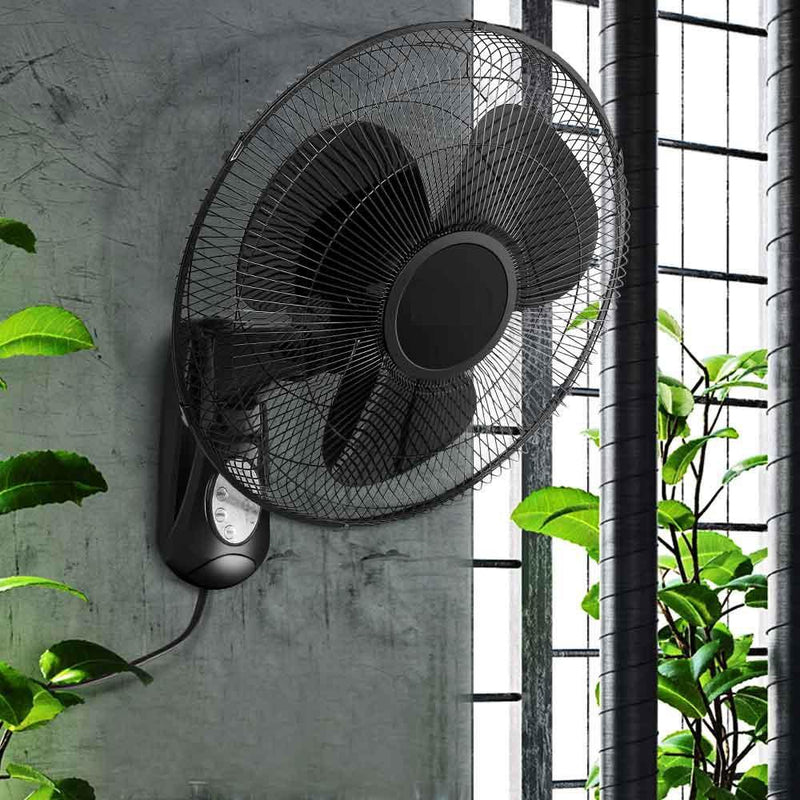 Bostin Life 40Cm Wall Mounted Fan With Remote Control - Black Appliances > Fans