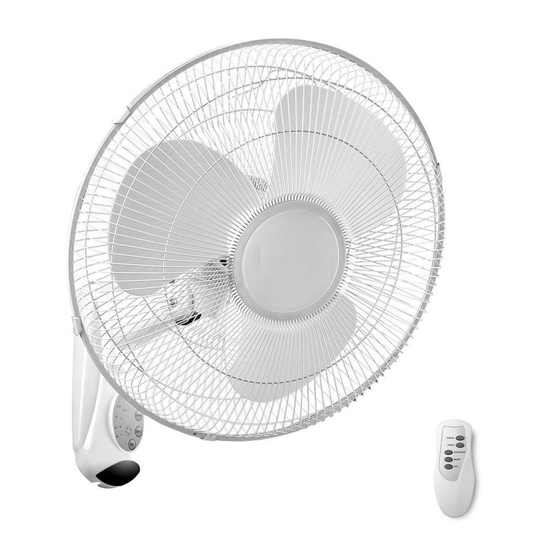 Bostin Life 40Cm Wall Mounted Fan With Remote Control - White Dropshipzone