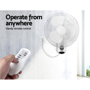 Bostin Life 40Cm Wall Mounted Fan With Remote Control - White Dropshipzone