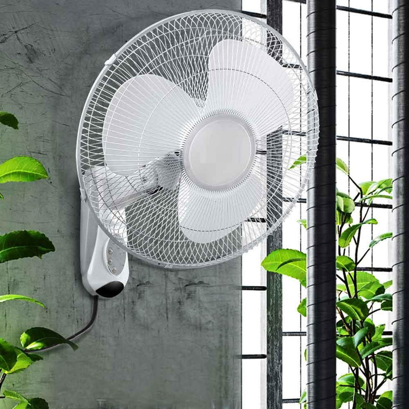 Bostin Life 40Cm Wall Mounted Fan With Remote Control - White Dropshipzone