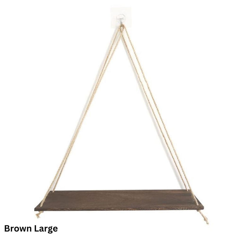Rustic and Minimalist Hanging Wooden Shelf