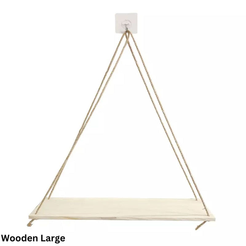 Rustic and Minimalist Hanging Wooden Shelf