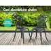 Bostin Life Outdoor Furniture Chairs Table 3Pc Aluminium Bistro Green >
