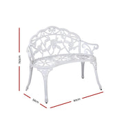 Gardeon Victorian Garden Bench White Furniture > Outdoor
