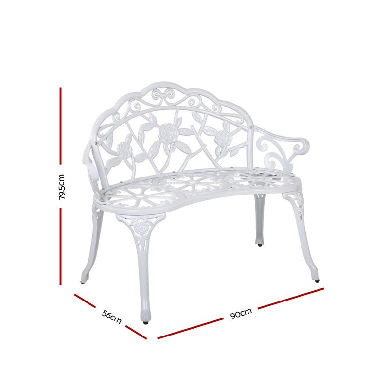 Gardeon Victorian Garden Bench White Furniture > Outdoor