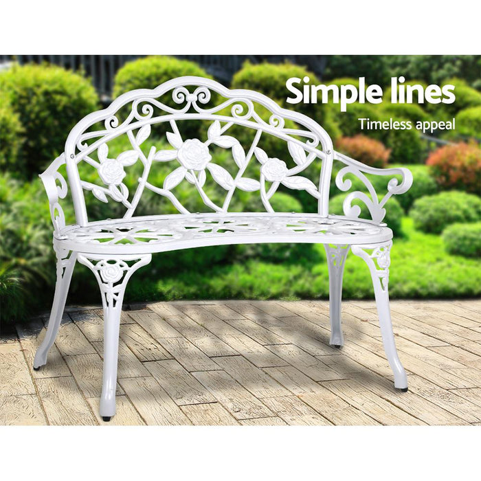 Gardeon Victorian Garden Bench White Furniture > Outdoor