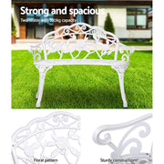 Gardeon Victorian Garden Bench White Furniture > Outdoor