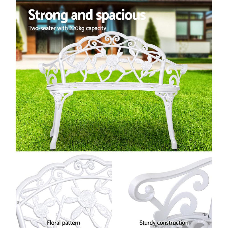 Gardeon Victorian Garden Bench White Furniture > Outdoor