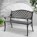 Bostin Life Gardeon Garden Bench Outdoor Seat Chair Cast Aluminium Park Black Furniture >