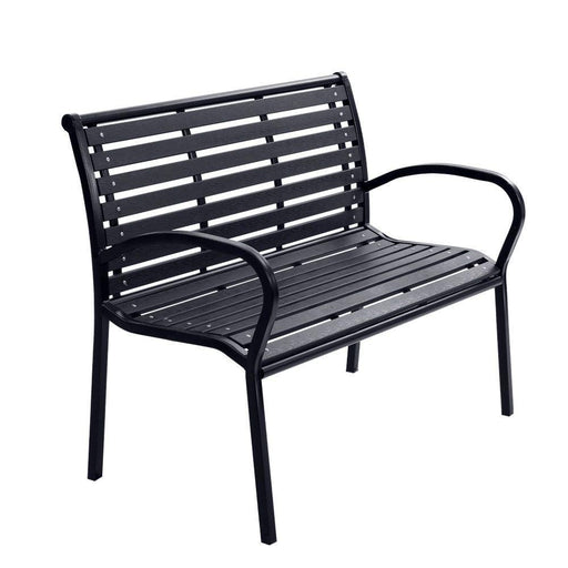 Bostin Life Gardeon Garden Bench Outdoor Furniture Chair Steel Lounge Backyard Patio Park Black