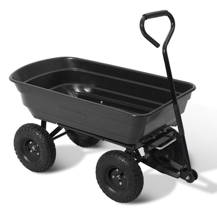 Gardeon 75L Garden Dump Cart - Black Home & > Tools