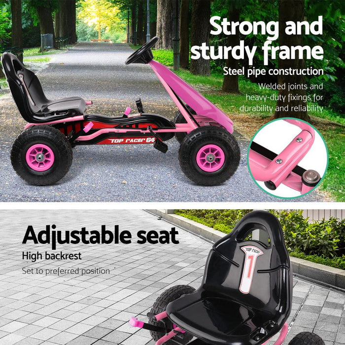 Bostin Life Rigo Kids Pedal Go Kart Car Ride On Toys Racing Bike Pink Dropshipzone